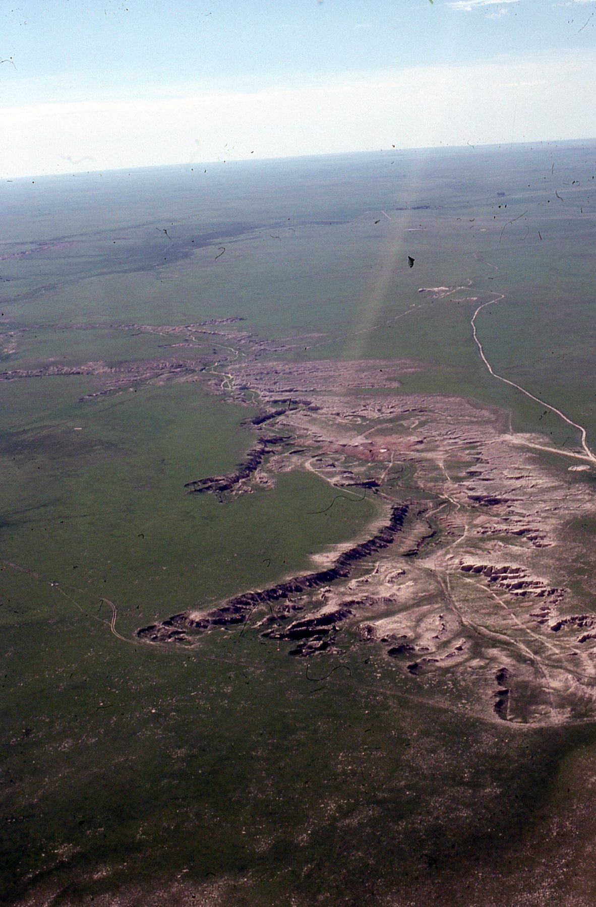 An aeiral image show the grasslands are not just flat terrain.