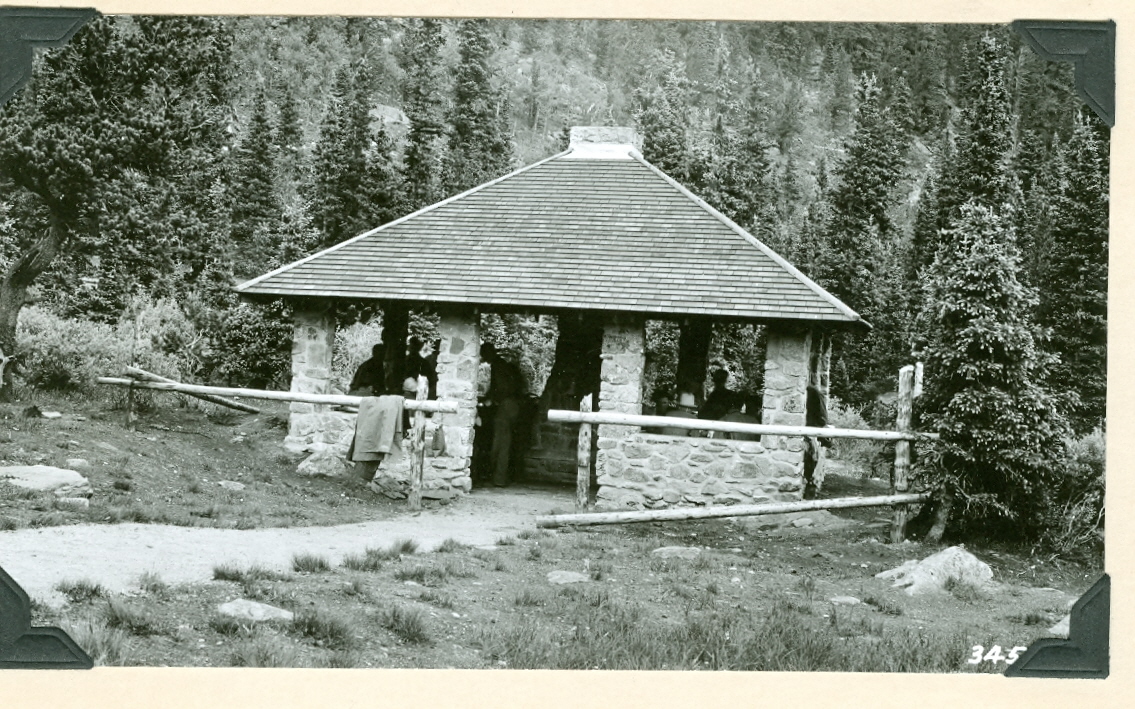 The Echo Lake Shelter, first built in 1937, remains as a public use site in Echo Lake Campground. A new roof and mason work repaired it for use with HistoriCorp in 2013. 
