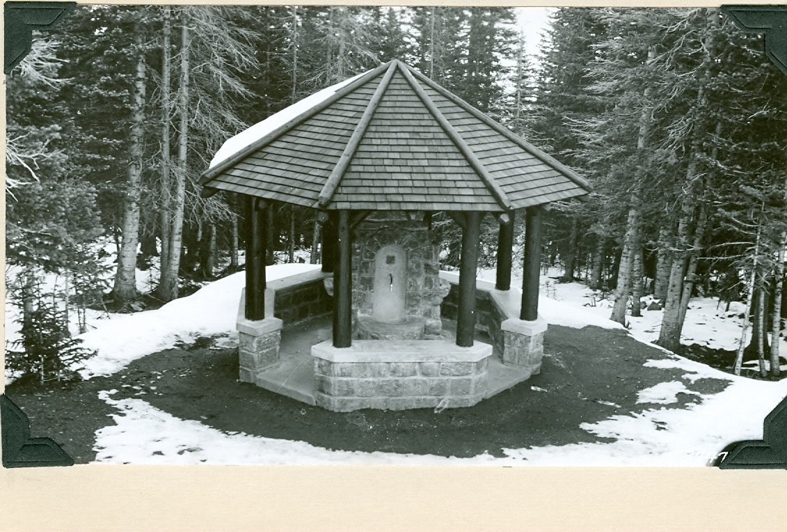 Spring houses built by the CCC in the 1930s provided cold water to thirsty travelers. Most of these structures built along the roadway  have long disappeared except for a single spring house located in Idaho Springs on Road 103. 